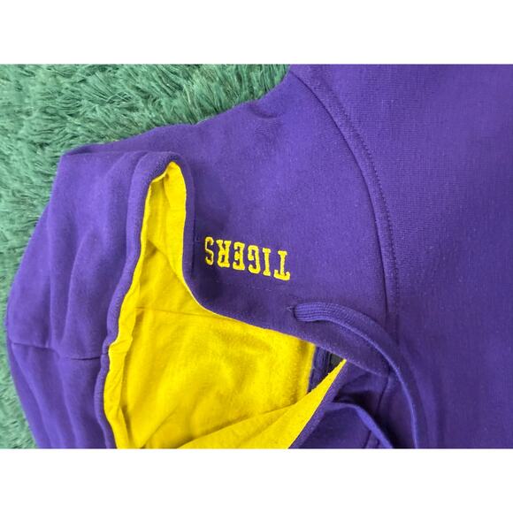 LSU Louisiana State University Pullover Purple | Yellow Sweatshirt Hoodie Medium - Picture 7 of 8